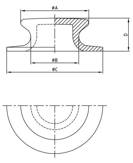 Fusione in acciaio 6 'zeppa