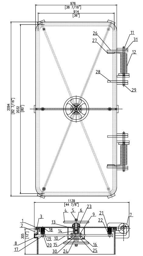 Portello resistente alle intemperie ad azione rapida per l'installazione sul ponte marino