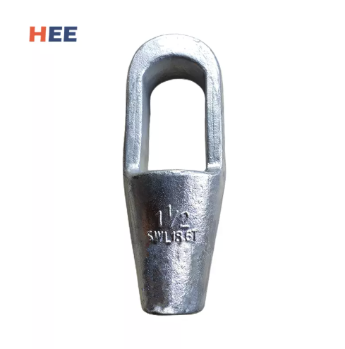 Socket di spelter chiuso progettato per collegamenti a corda di filo sicuri e permanenti, ideali per applicazioni per impieghi pesanti